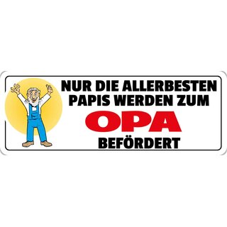 Schild Spruch "Nur die allerbesten Papies werden befördert" 27 x 10 cm Blechschild