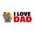 Schild Spruch "I love Dad" 27 x 10 cm Blechschild