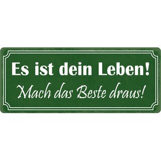 Schild Spruch "Es ist dein Leben, mach das Beste draus" 27 x 10 cm Blechschild