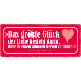 Schild Spruch "Das größte Glück" 27 x 10 cm Blechschild