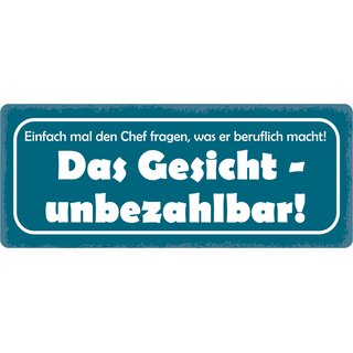 Schild Spruch "Chef fragen, beruflich macht" 27 x 10 cm Blechschild