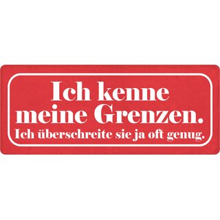 Schild Spruch "Ich kenne meine Grenzen" 27 x 10 cm Blechschild