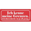 Schild Spruch "Ich kenne meine Grenzen" 27 x 10...