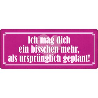 Schild Spruch "Ich mag dich bisschen mehr" 27 x 10 cm Blechschild