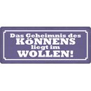 Schild Spruch "Geheimnis des Könnens" 27 x...