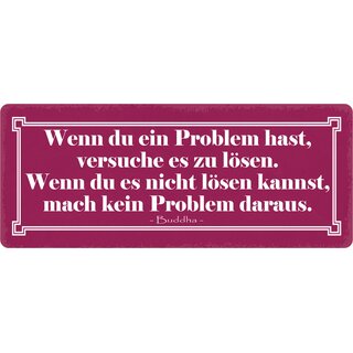 Schild Spruch "Wenn du Problem hast, versuche zu lösen" 27 x 10 cm Blechschild