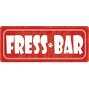 Schild Spruch "Fress Bar" 27 x 10 cm Blechschild