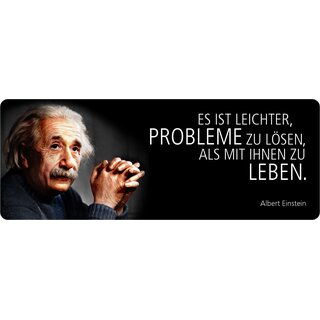 Schild Spruch "Leichter Problem zu lösen, Einstein" 27 x 10 cm Blechschild