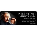 Schild Spruch "Zwei Arten zu Leben, Einstein"...