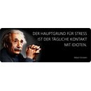 Schild Spruch Der tägliche Kontakt mit Idioten, Einstein...