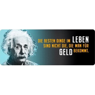 Schild Spruch "Die besten Dinge im Leben, Einstein" 27 x 10 cm Blechschild