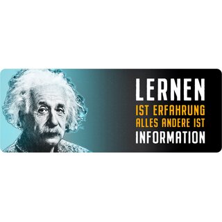 Schild Spruch "Lernen ist Erfahrung, Einstein" 27 x 10 cm Blechschild