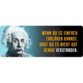 Schild Spruch "Wenn du es einfach erklären kannst, Einstein" 27 x 10 cm Blechschild