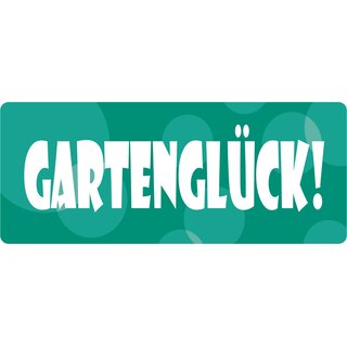 Schild Spruch "Gartenglück" 27 x 10 cm Blechschild