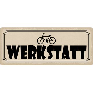 Hinweisschild "Werkstatt Fahrrad" 27 x 10 cm Blechschild