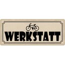 Hinweisschild "Werkstatt Fahrrad" 27 x 10 cm...