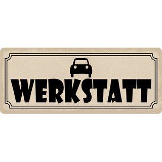 Hinweisschild "Werkstatt Auto" 27 x 10 cm Blechschild
