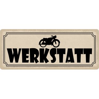 Hinweisschild "Werkstatt Motorrad" 27 x 10 cm Blechschild