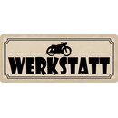 Hinweisschild "Werkstatt Motorrad" 27 x 10 cm...