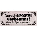 Schild Spruch "Gerade 800 kcal verbrannt" 27 x...