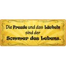 Schild Spruch "Freude und Lächeln sind Sommer...