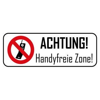 Schild Spruch "Achtung Handyfreie Zone" 27 x 10 cm Blechschild