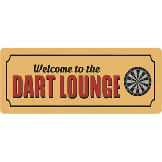Schild Spruch "Welcome to the Dart Lounge" 27 x 10 cm Blechschild