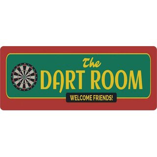 Schild Spruch "The Dart Room" 27 x 10 cm Blechschild