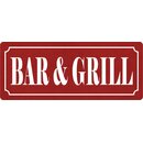 Schild Spruch "Bar und Grill" 27 x 10 cm...