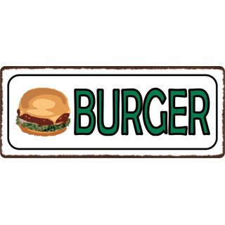 Schild Spruch "Burger" 27 x 10 cm Blechschild