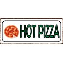 Schild Spruch "Hot Pizza" 27 x 10 cm Blechschild