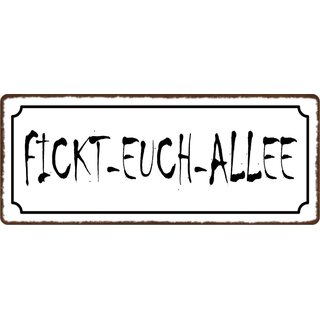 Schild Spruch "Fickt-Euch-Allee" 27 x 10 cm Blechschild