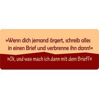 Schild Spruch "Wenn dich jemand ärgert" 27 x 10 cm Blechschild