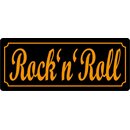 Schild Spruch "Rock n Roll" 27 x 10 cm Blechschild