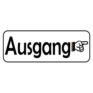 Hinweisschild "Ausgang (rechts)" 27 x 10 cm Blechschild