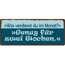 Schild Spruch "Was verdienst du im Monat" 27 x...