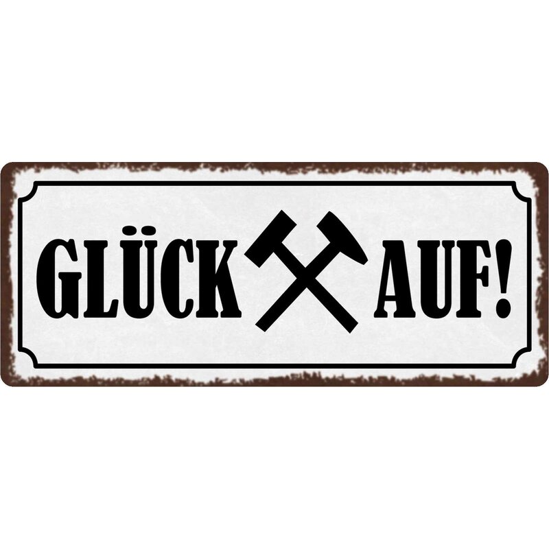 Schild Spruch "Glück Auf!" 27 x 10 cm Blechschild, 9,99