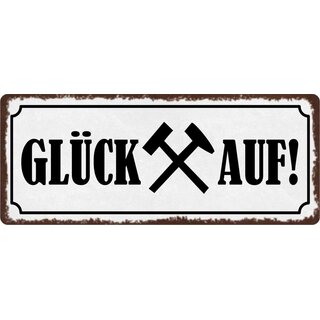 Schild Spruch "Glück Auf!" 27 x 10 cm Blechschild