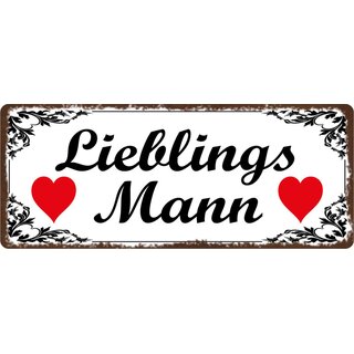 Schild Spruch "Lieblings Mann" 27 x 10 cm Blechschild