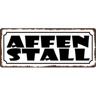 Schild Spruch "Affenstall" 27 x 10 cm Blechschild