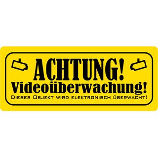 Hinweisschild "Achtung Videoüberwachung" 27 x 10 cm Blechschild