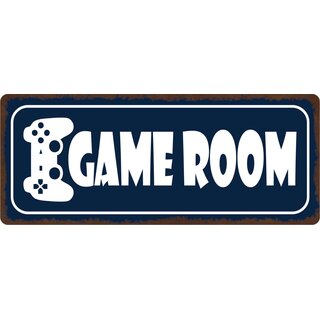 Schild Spruch "Game Room" 27 x 10 cm Blechschild