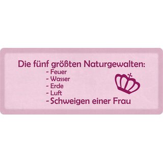Schild Spruch "Die fünf größten Naturgewalten" 27 x 10 cm Blechschild