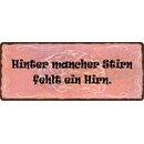 Schild Spruch "Hinter mancher Stirn fehlt ein...