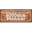 Schild Spruch "Du denkst ich bin lieb und nett"...