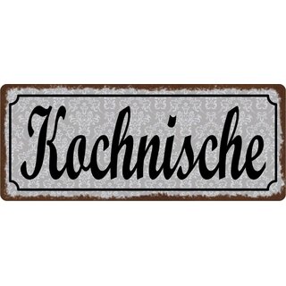 Schild Spruch "Kochnische" 27 x 10 cm Blechschild