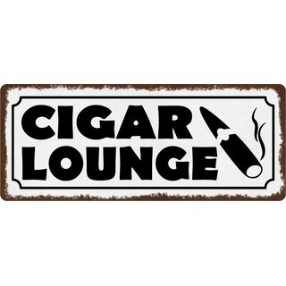 Schild Spruch "Cigar Lounge" 27 x 10 cm Blechschild