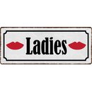 Schild Spruch "Ladies" 27 x 10 cm Blechschild