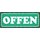 Schild Spruch "Offen" 27 x 10 cm Blechschild