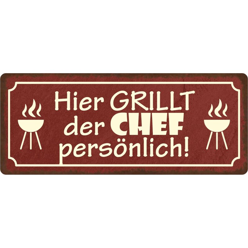 Metallschild Blechschild Deko Spruch Text " Chefplatz " Chef Männer Platz Boss 